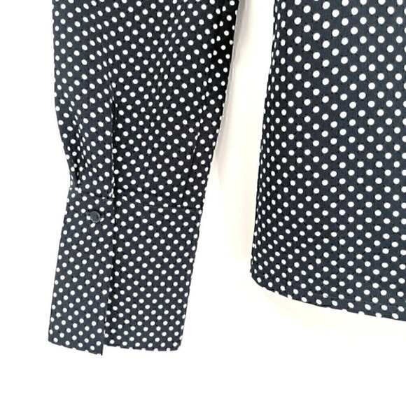 H&M Women's 2 B&W Polka Dot Ruffled B&W Top - Picture 10 of 11